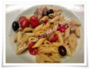 Pasta con Tonno, Pomodorini ed Olive - Pasta with tuna, cherry tomatoes and olives