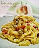 Fettuccine con fave e pomodorini