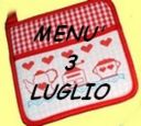 Menù per il 3 luglio