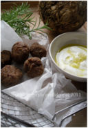 POLPETTE FALAFEL + SEDANO RAPA IN SALSA REMOULADE