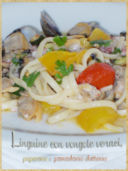 Linguine con vongole veraci, peperone e pomodorini datterini