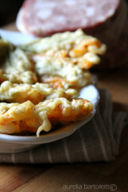 Fiori di zucca fritti con mortadella di Prato