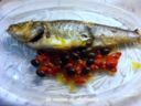 Branzino pomodorino e olive taggiasche al forno