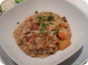 Risotto zucca, speck e funghi porcini