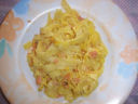 Tagliatelle con salmone e uova