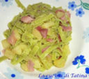 Tagliatelle verdi con speck e patate
