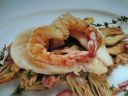 TAGLIATELLE CON CARCIOFI E GAMBERI