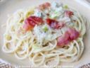 SPAGHETTI CON PORRI, GORGONZOLA E PROSCIUTTO Ricetta primo piatto