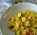 Risotto giallo con pancetta e zucchine, ricetta primi piatti