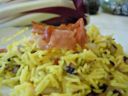 Riso basmati giallo al radicchio, pancetta e scamorza affumicata