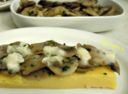 Crostino di polenta funghi e gorgonzola