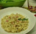 Risotto di cavolo cappuccio e pancetta affumicata