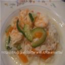 Risotto con gamberetti zucchine e zucca.