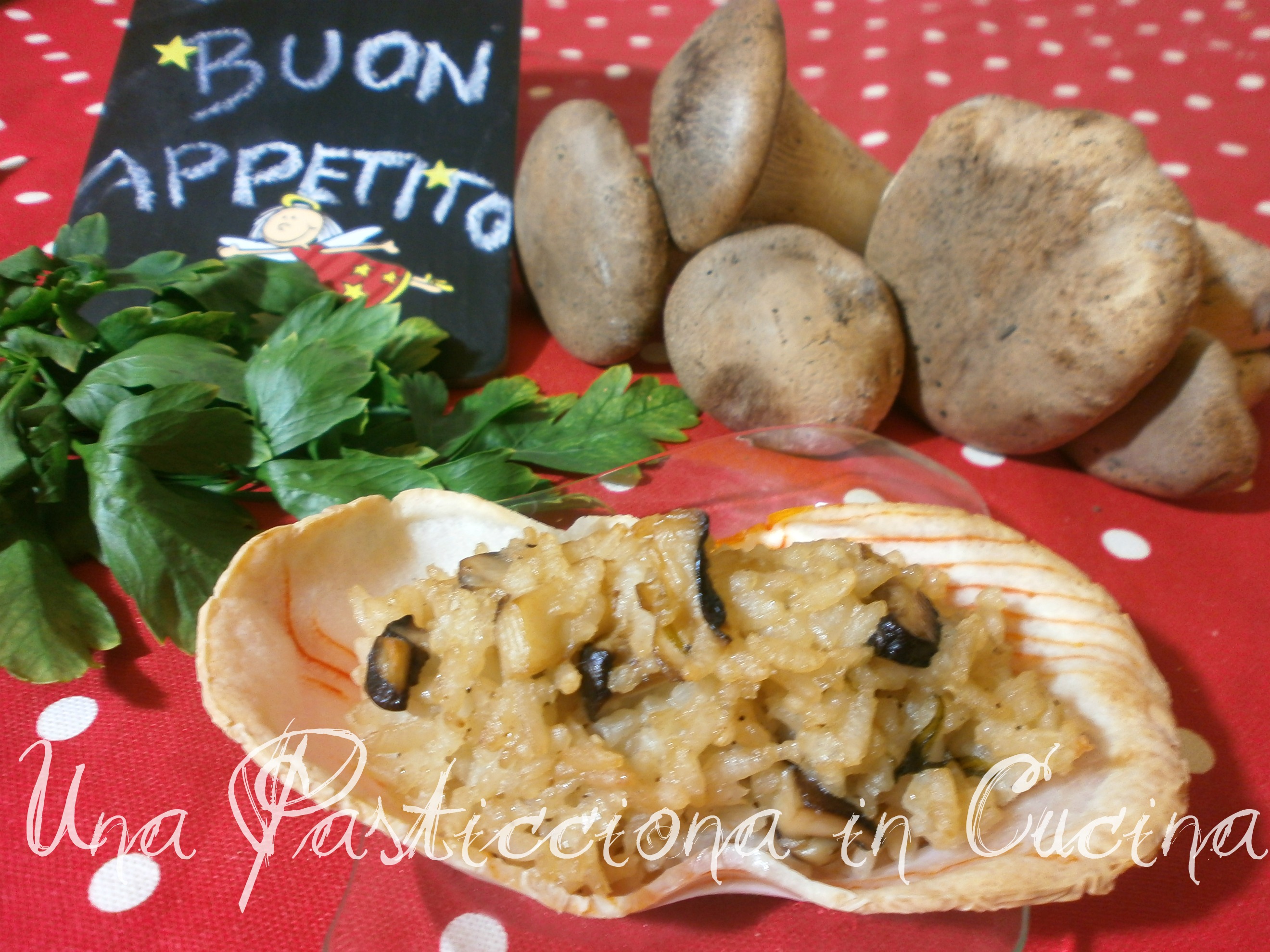 Risotto in Barchetta ai Funghi Cardoncelli