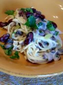 Tagliolini funghi e fagioli rossi , ricetta fresca