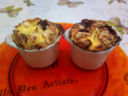 Sweet baked ricottas with chocolate and almonds