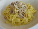 Tagliatelle speck ricotta e funghi