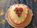 Torta di compleanno: cuore e rose