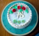Torta di compleanno: meringa con rose