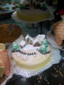 Torta: paesaggio natalizio