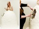 Un sposa vestita con una TORTA