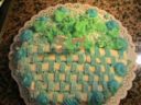 Torta con intreccio di panna