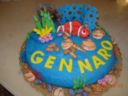 Torta compleanno. Nemo e fondo marino