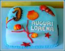 Torta auguri: fondo marino