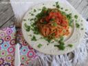 Spaghetti al sugo di sgombro e rughetta
