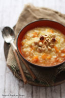 Risotto alla zucca, porri, stracchino, nocciole e olio al tartufo