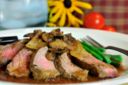 Arrosto di vitello con funghi e mele