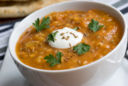 Zuppa fredda di lenticchie e peperoni