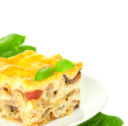 Pasta al forno con funghi e mozzarella