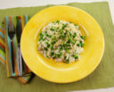 Risotto ai piselli e pollo per i bambini