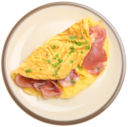 Omelette soffice con prosciutto cotto