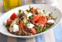 Insalata di lenticchie, pomodori e feta