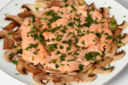 Carpaccio di funghi e salmone affumicato