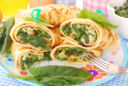 Crepes ripiene di spinaci e uova