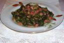 Barba di frate (o agretti o lischi o barba del Negus) alla salsiccia