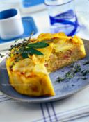 Tortino di patate con prosciutto