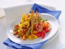 Tagliatelle con sugo di carciofi e mazzancolle