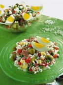 Insalata di riso con tonno e piselli