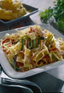 Lasagnette in rosa con verdure