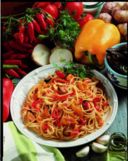 Spaghetti cozze e peperoni