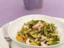Un primo piatto elegante e saporito... La Pasta con rucola e gamberetti