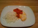 Ricette Veloci: pollo con  salsa di pomodorini e riso basmati