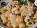 Rigatoni con crema di gamberetti