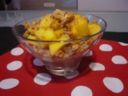 Crema soffice con pesche e amaretti
