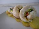 ARROTOLATO DI PERSICO CON VINAIGRETTE AI LAMPONI