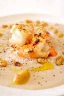 Vellutata di Fagioli con Gamberoni
